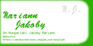 mariann jakoby business card